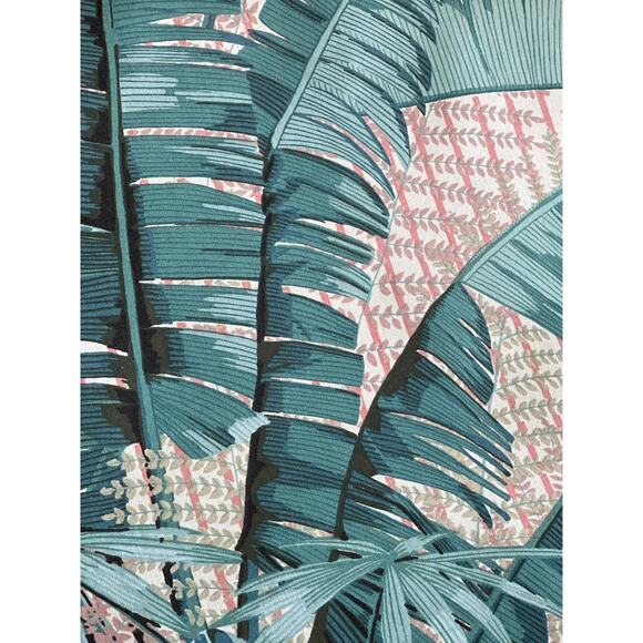 Vtg Warner & Sons Upholstery Fabric Remnant 30x56" Brisbane Palms Large Scale - Picture 5 of 10